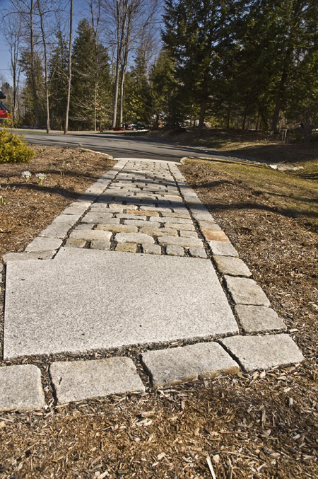 granite walkway installation midcoast maine